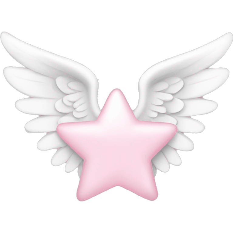 Light pink star with white angel wings emoji