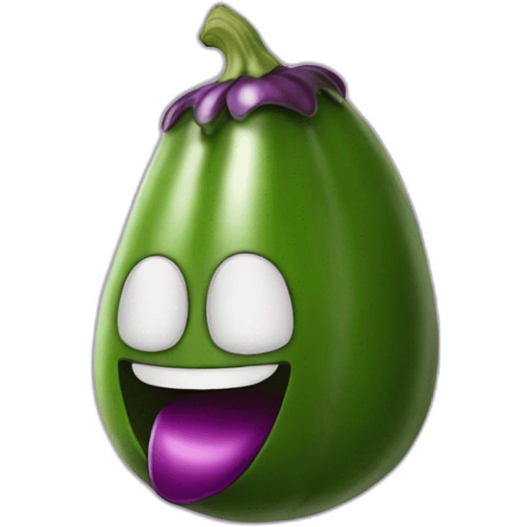 Eggplant in mouth emoji