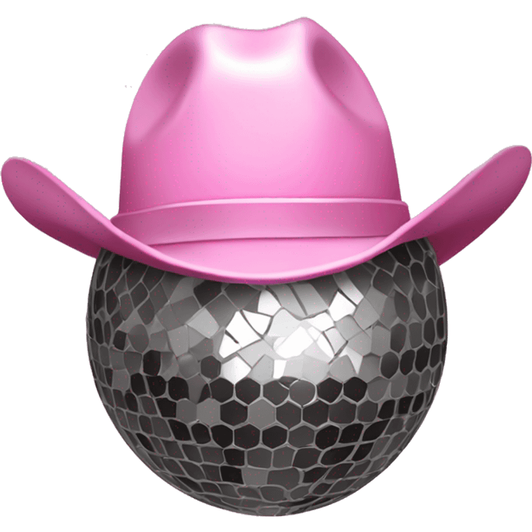 Disco ball with light pink cowboy hat emoji