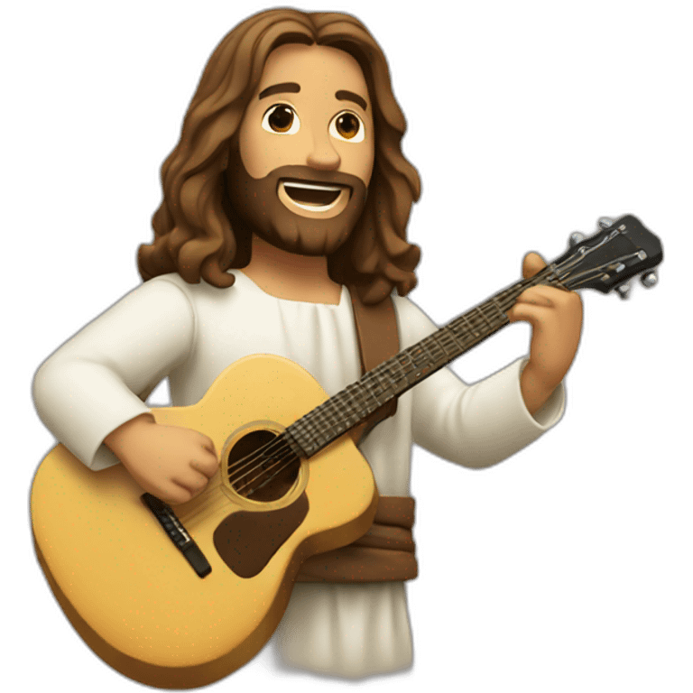 Jesus playing guitare emoji