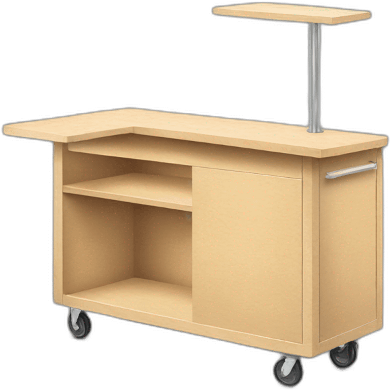 plywood portable counter on wheels emoji