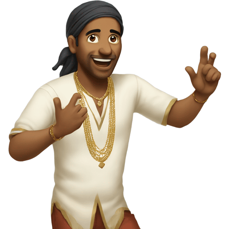 an indian man dancing to rap emoji