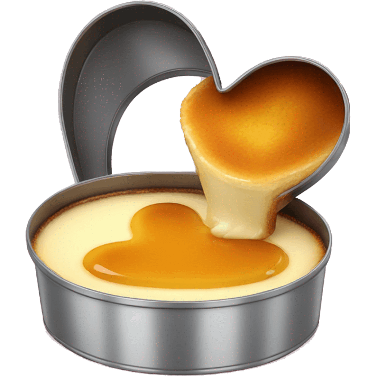 creme brulee in a heart shaped tin emoji