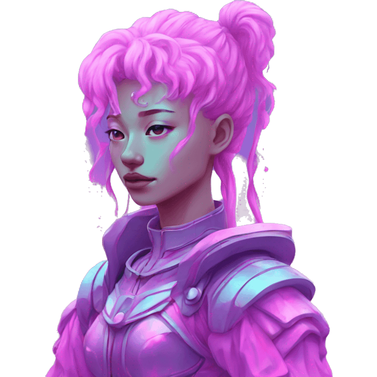 Vaporwave humanoid fantasy human emoji