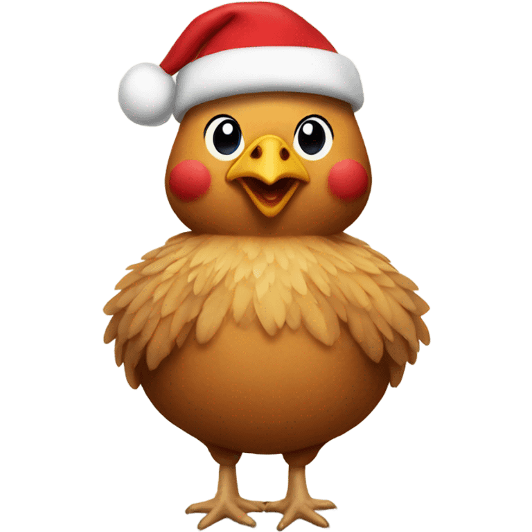 Chicken with a Christmas jumper emoji