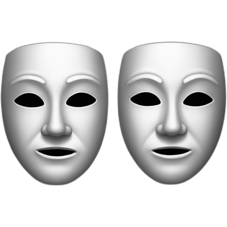 theater mask black and white emoji