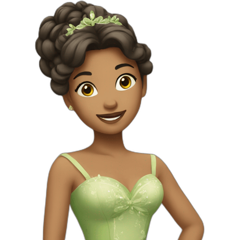 Tiana with dress emoji