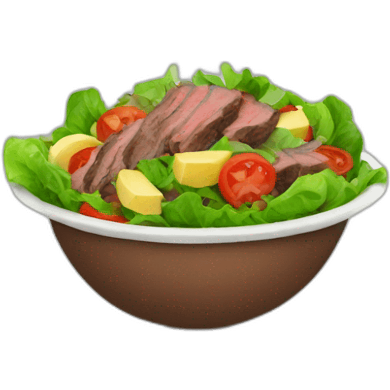 Salad with beef emoji