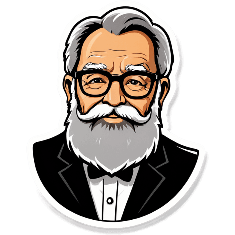 Old beard man with glasses  emoji