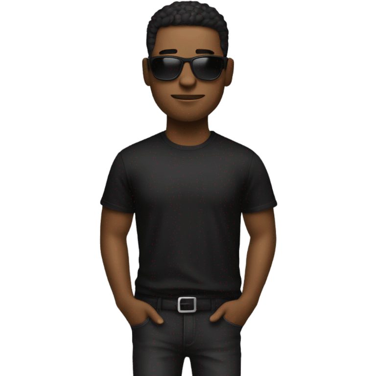 cool dude in black shirt emoji