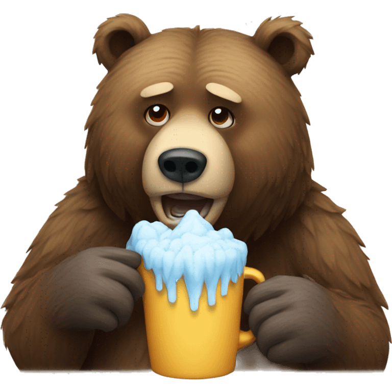 Bear with a cold emoji