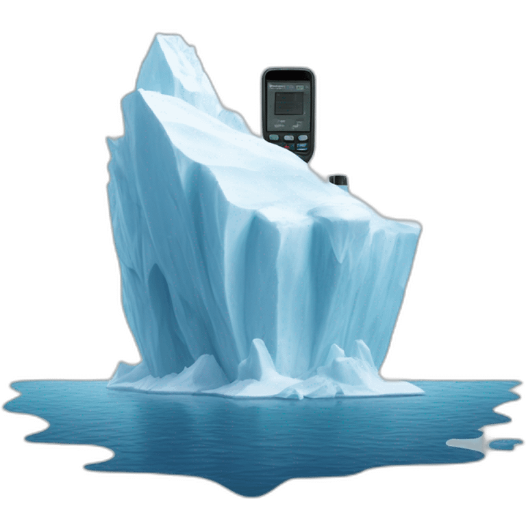 Iceberg with a hand-held walkie-talkie emoji