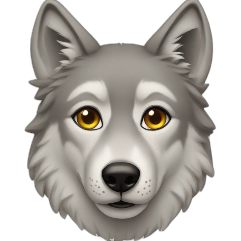 Female wolf with eye liner  emoji