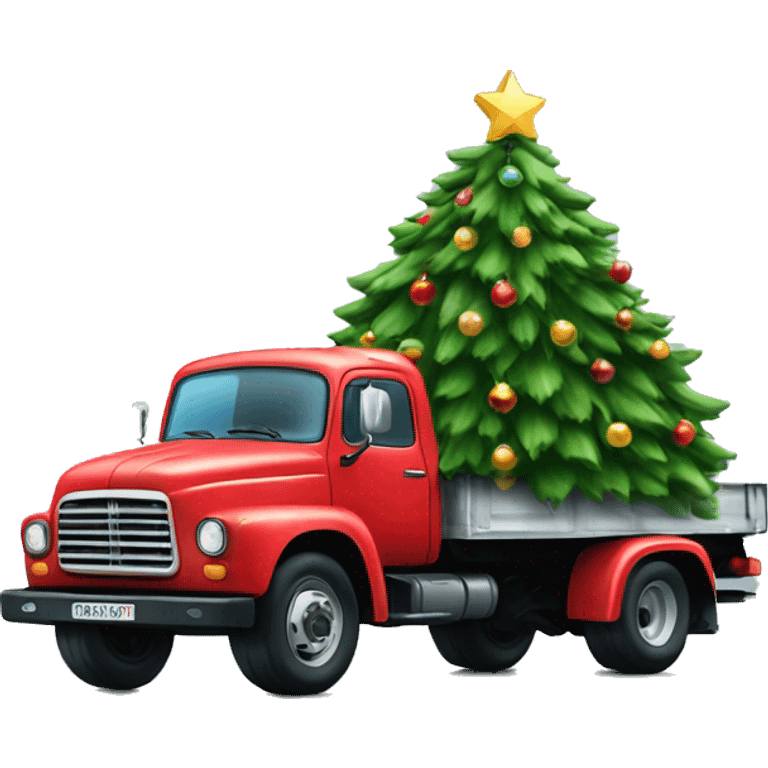 Christmas tree in the back of a truck emoji