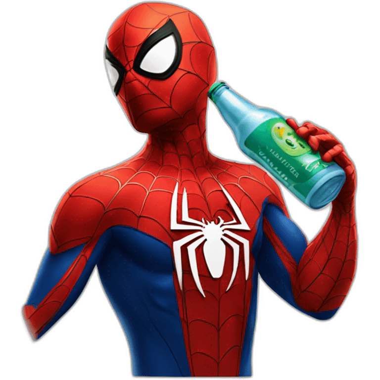 Spider-man drink beer emoji