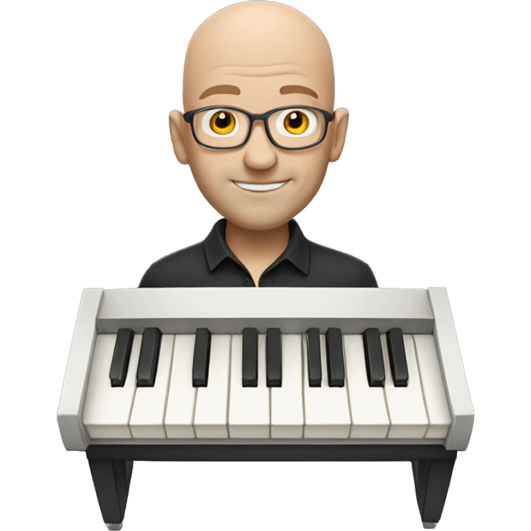 Bald white man with piano  emoji