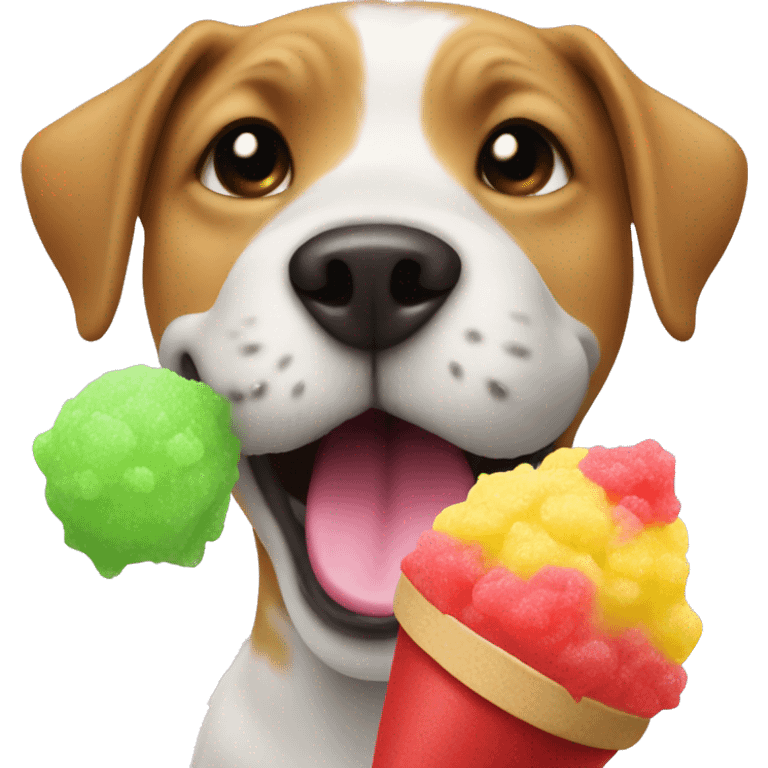 Dog eating snow cone  emoji