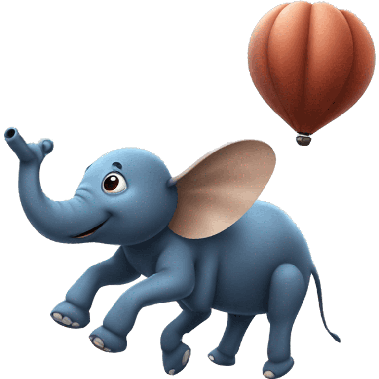 Ant flying in the sky with an elephant on its back emoji