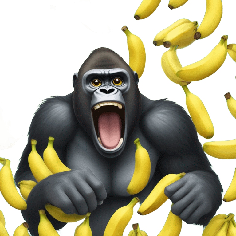 Gorilla going bananas with banana  emoji