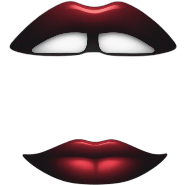 Red lipstick in black  emoji