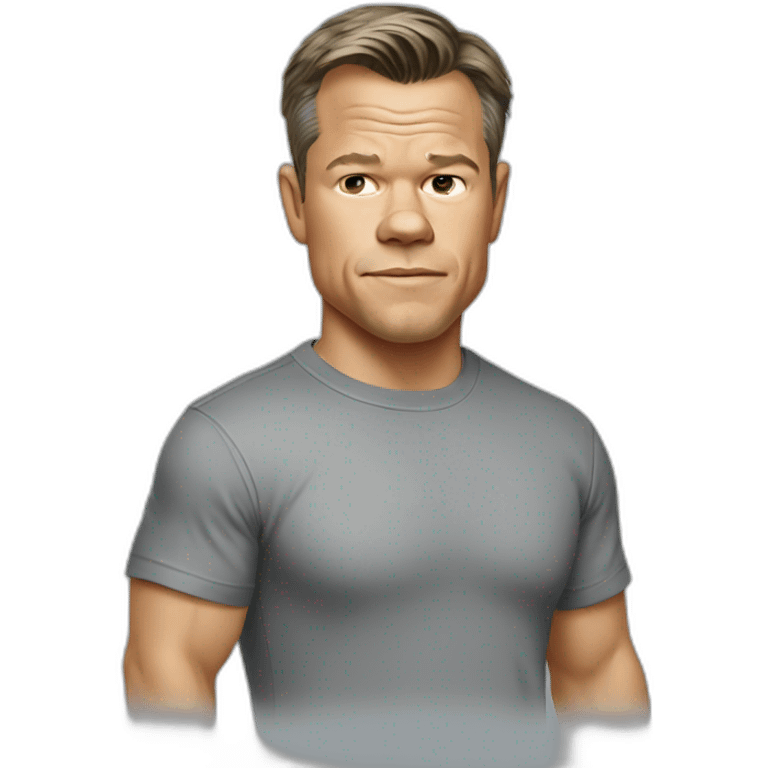 matt-damon cartoon wearing shirt emoji