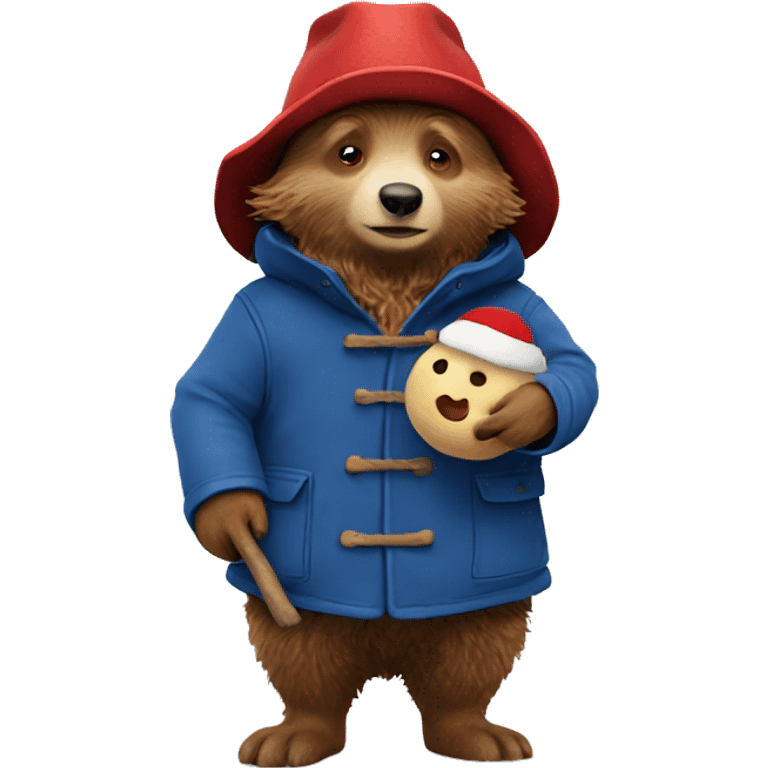 Paddington making a snowman emoji