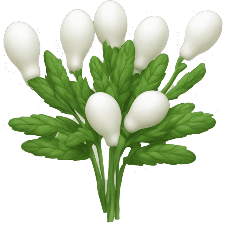 herb with white bulbs at ends emoji