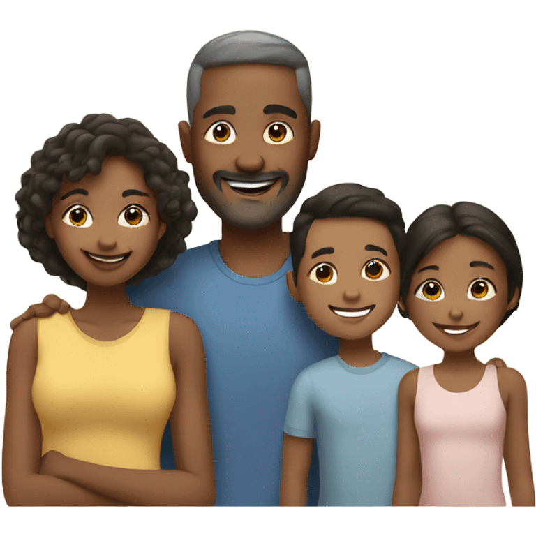 Happy mixed family emoji