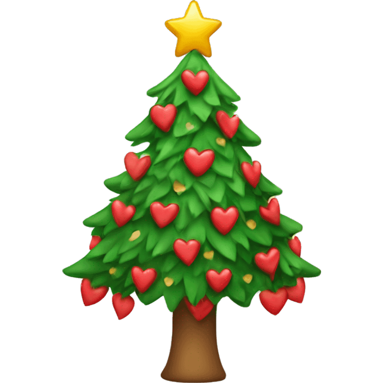 Christmas tree with corazones emoji