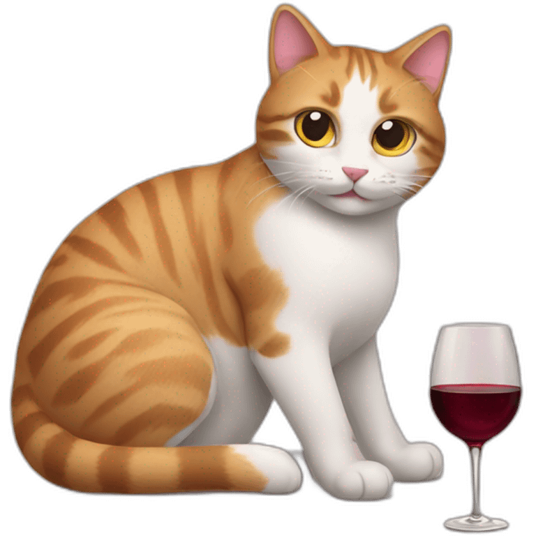 cat with wine bottle emoji