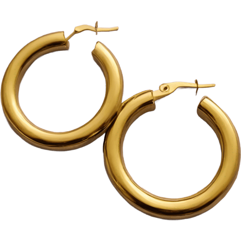 minimal gold hoop Earrings closeup emoji