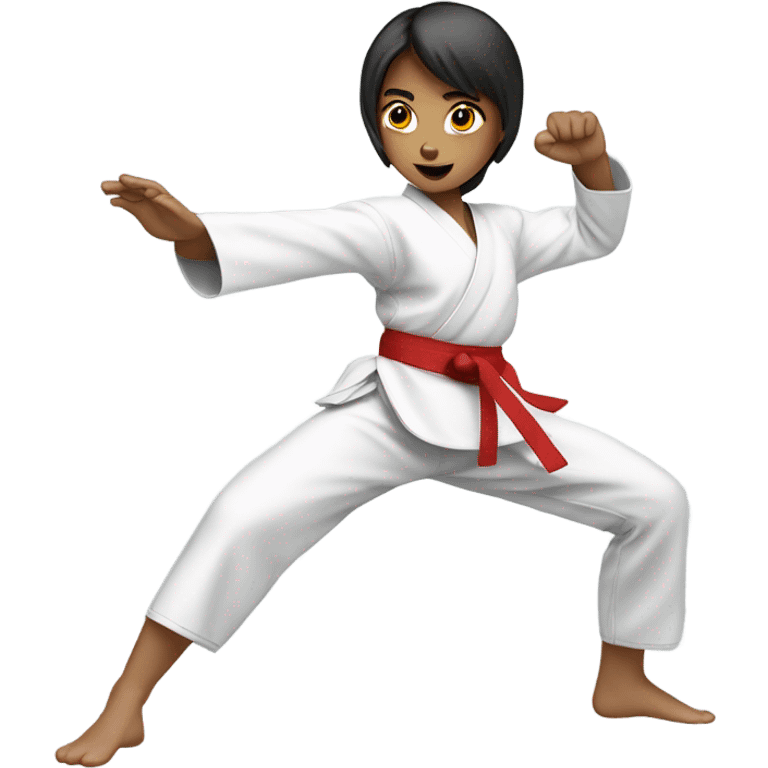 taekwondo girl kicking emoji