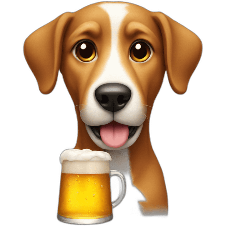 Dog with beer emoji