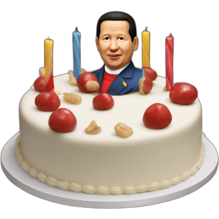 Cake happy birthday Hugo Chavez emoji