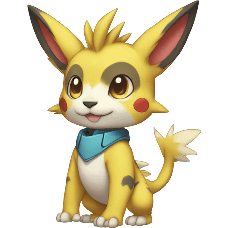 Cute cool anthro Digimon-Pokémon-animal full body emoji