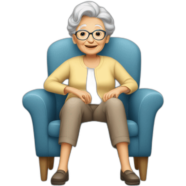 Grandmere sur fauteuil emoji