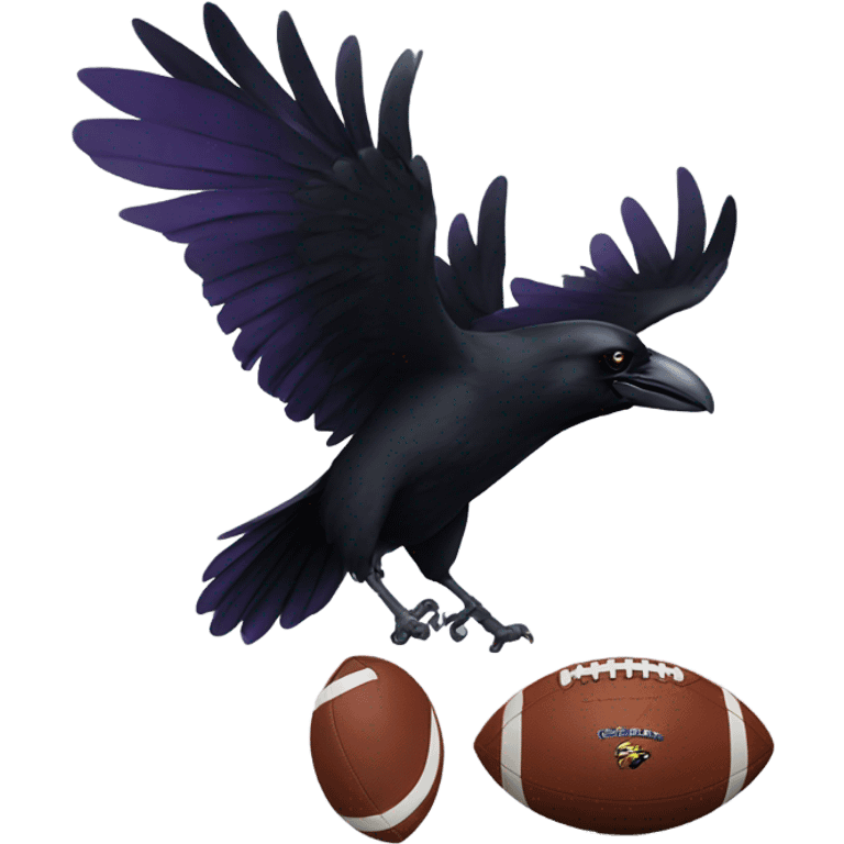 Raven throwing a football emoji