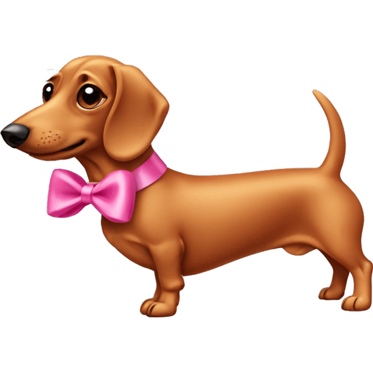 Weiner dog with pink bow emoji