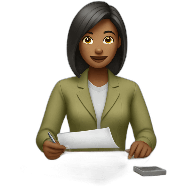 women filling paperwork emoji