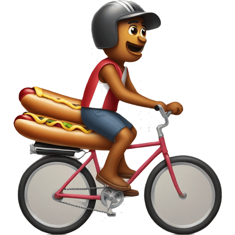 a hotdog riding a bike emoji