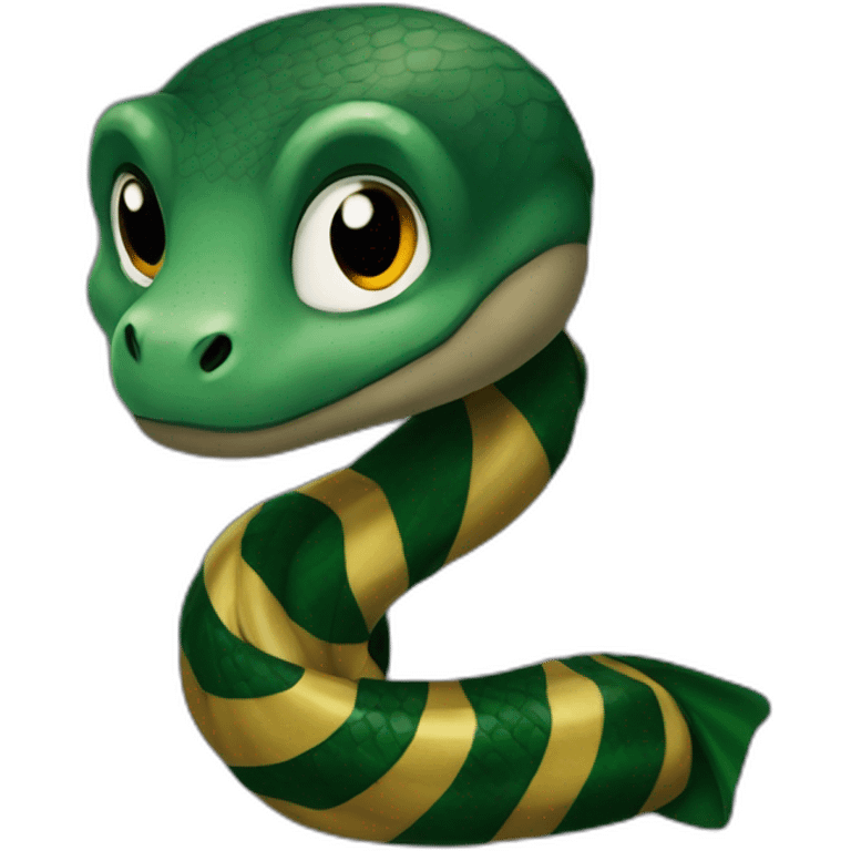 Slytherin snake wearing hogwarts scarf emoji