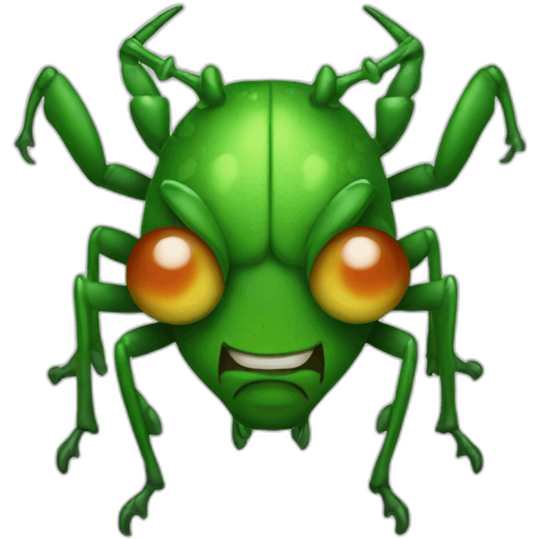 Devil Green bug face emoji