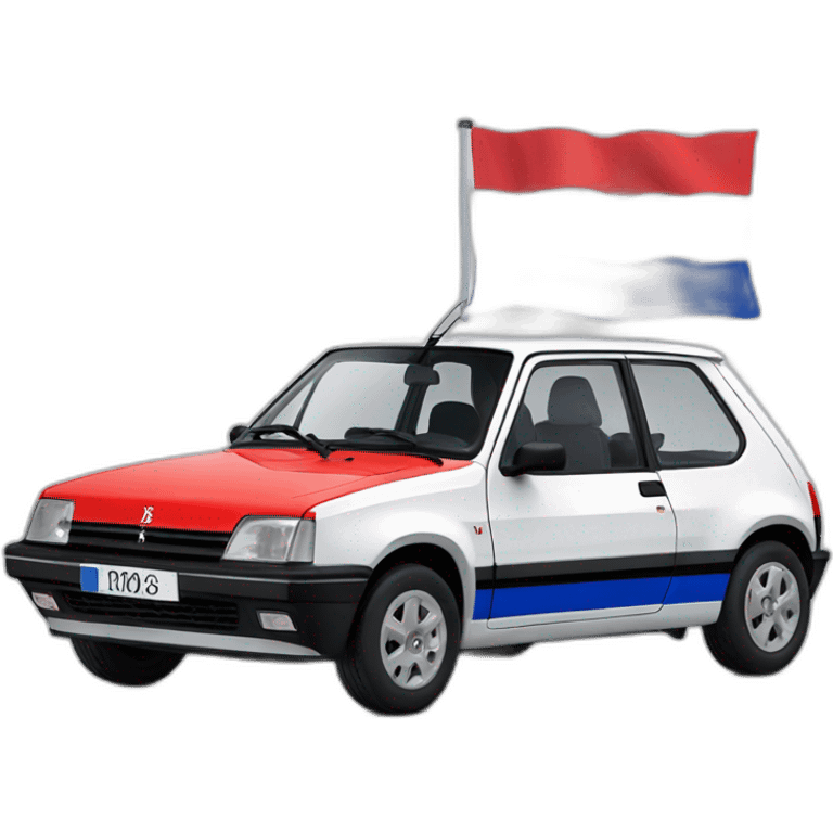 french flag with peugeot 205 emoji