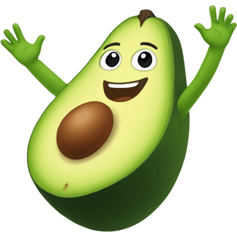 happy avocado with hands up emoji