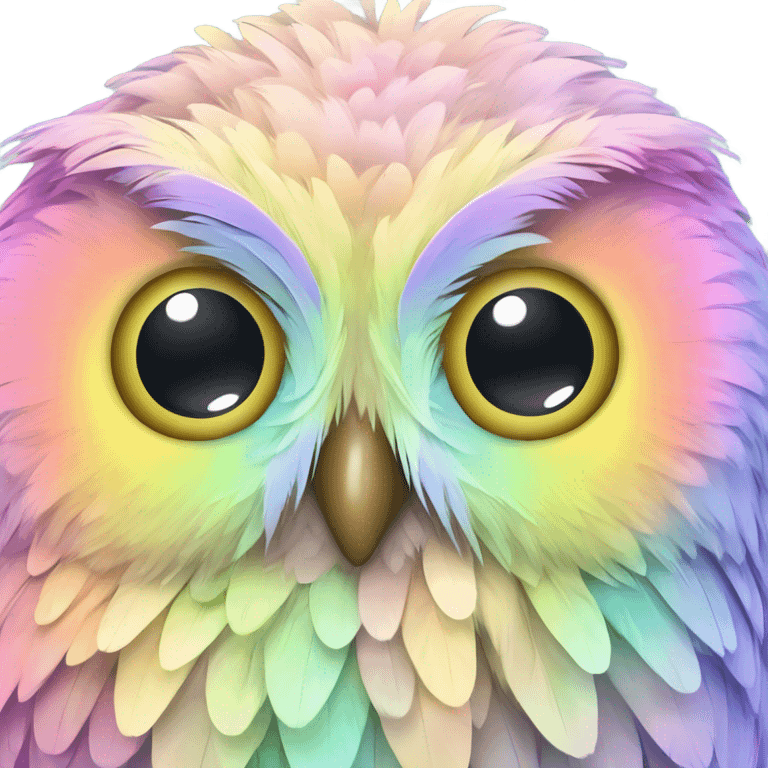 Pastel Rainbow Owl emoji