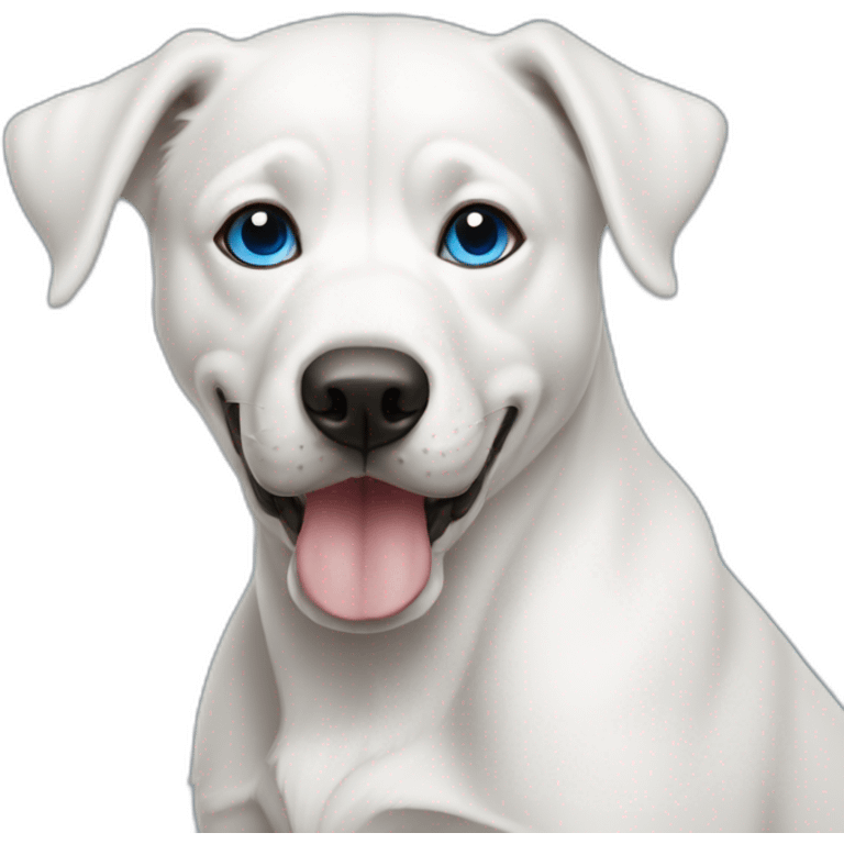 Perro blanco con ojos azules emoji