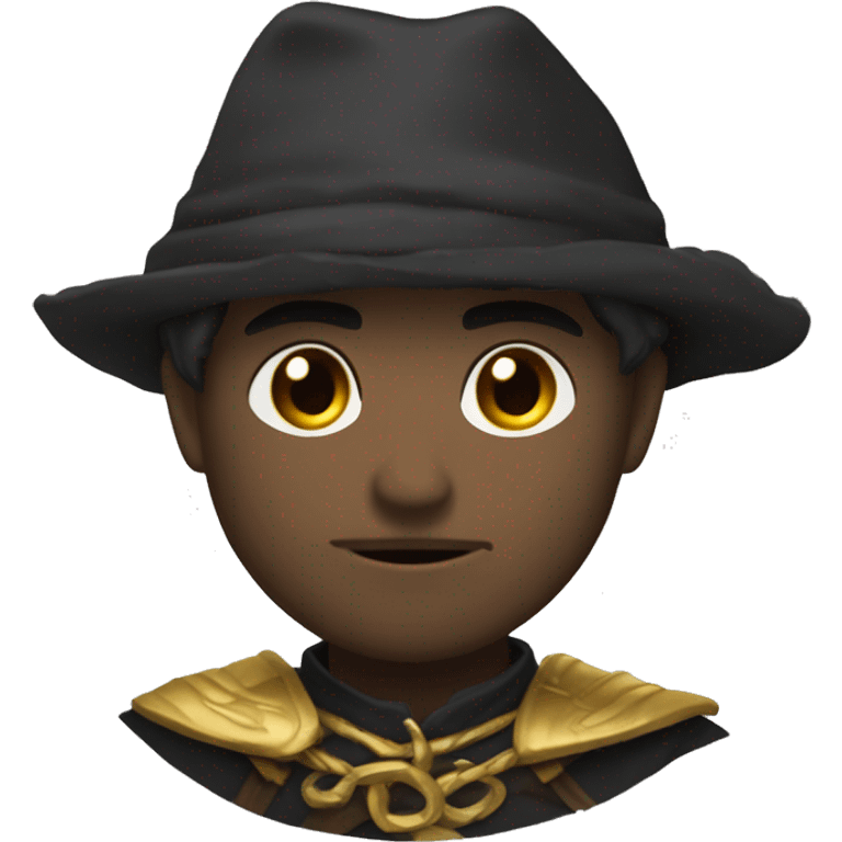 Corvo com uma elipse dourada sobre sua cabeça  emoji