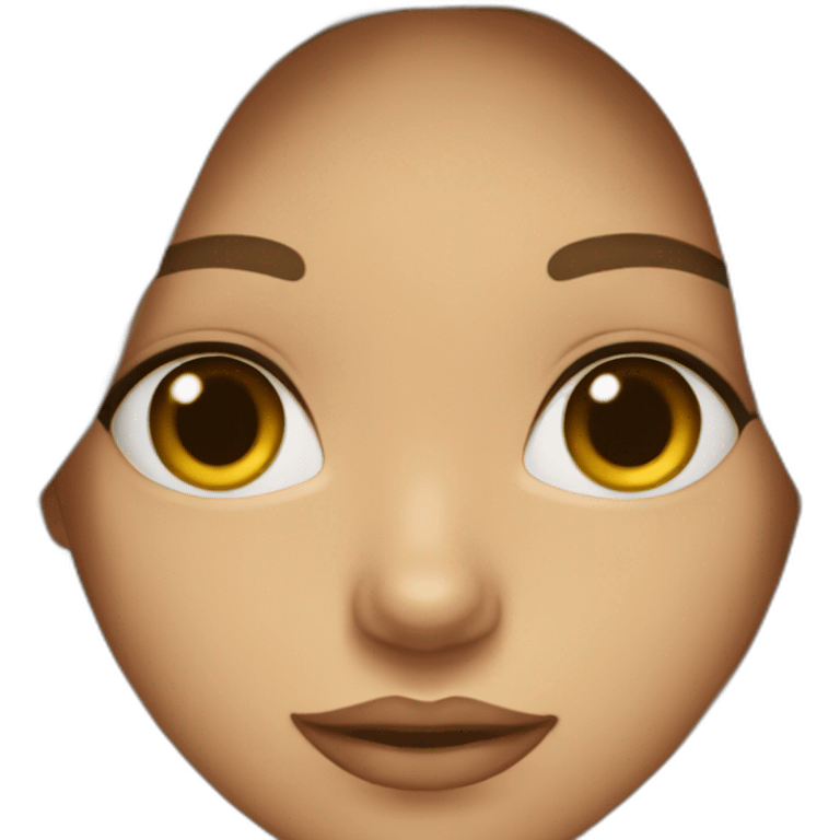 girl with almond shaped eyes with wavy dark brown hair latina emoji