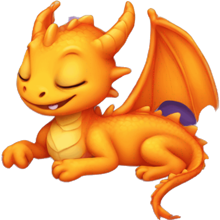 orange baby dragon sleeping emoji