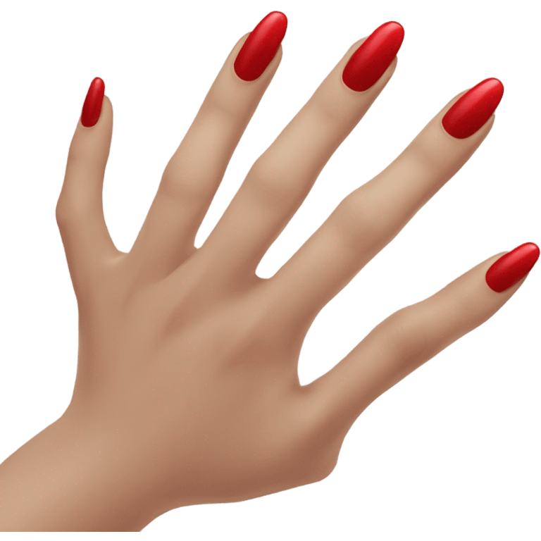 manicure hand profile red nails emoji